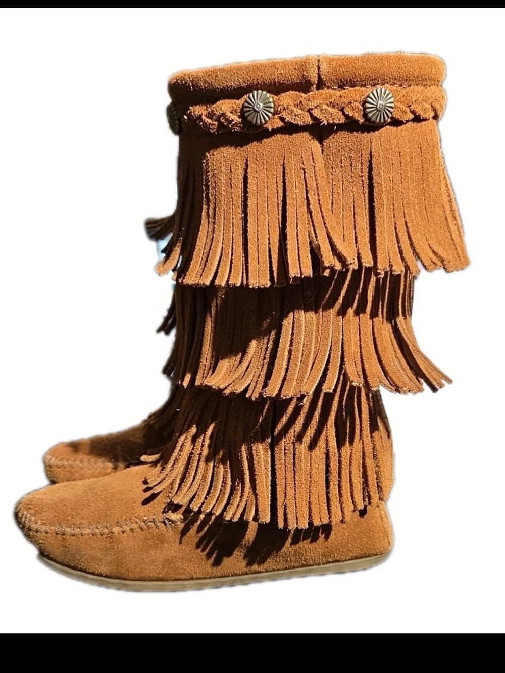 Minnetonka triple fringe boots size 9 toddler